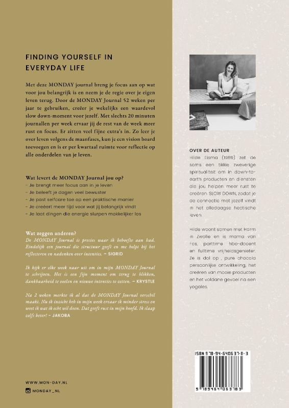 MONDAY Slow Down Journal achterkant