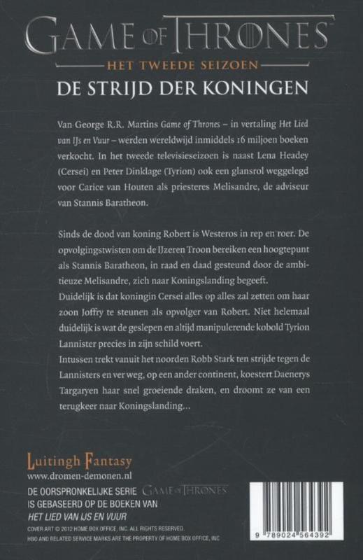 De strijd der koningen / Het Lied van IJs en Vuur / 2 achterkant