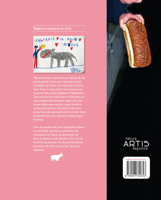 Tanja het nijlpaard van Artis achterkant