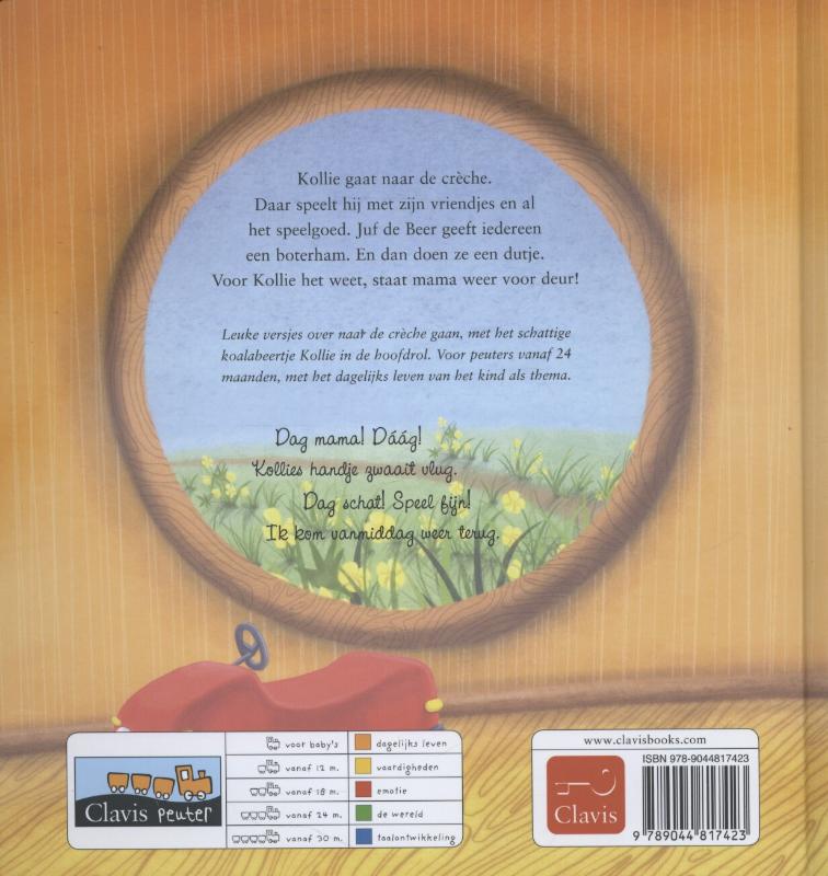 Kollie in de crèche achterkant