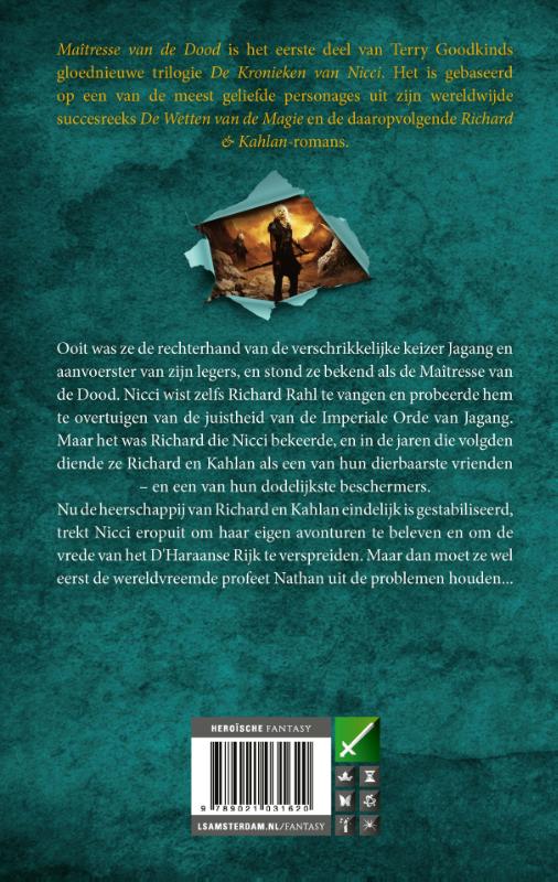 Maîtresse van de Dood / De Kronieken van Nicci / 1 achterkant