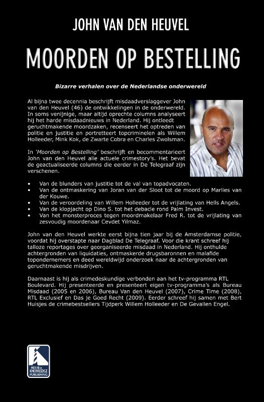 Moorden op Bestelling achterkant