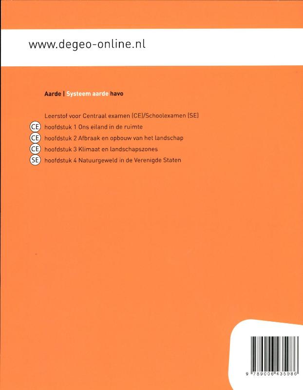 De geo Aarde systeem aarde havo tweede fase leeropdrachtenboek achterkant
