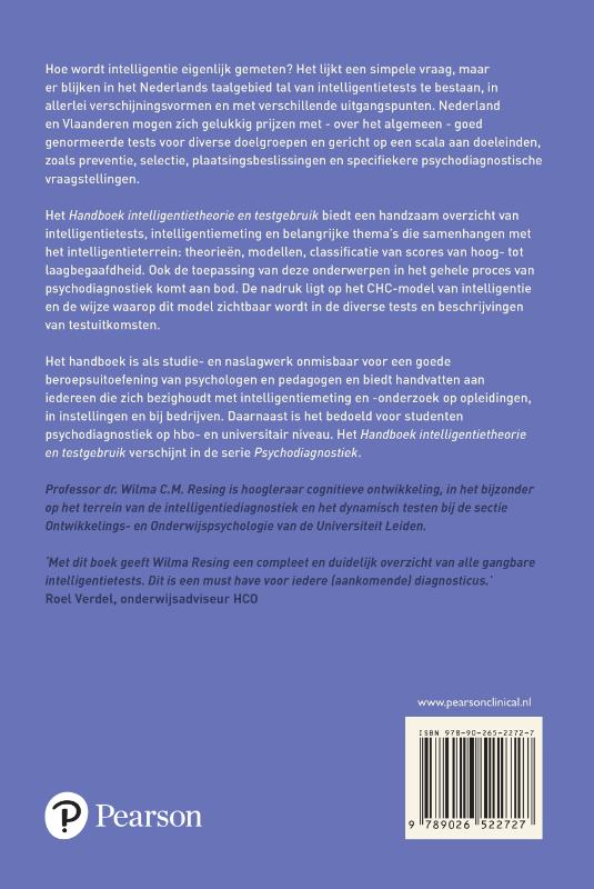 Handboek intelligentietheorie en testgebruik achterkant