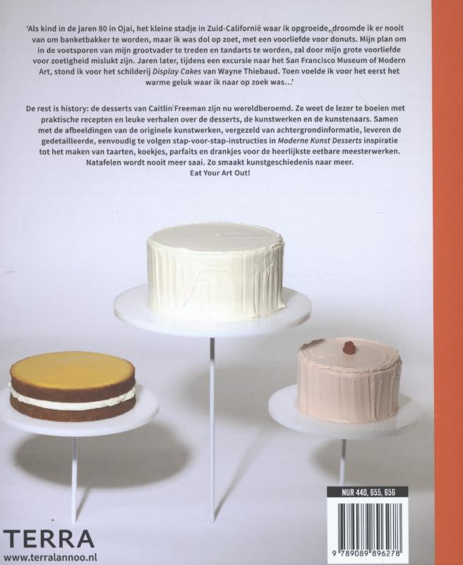 Moderne kunst desserts achterkant