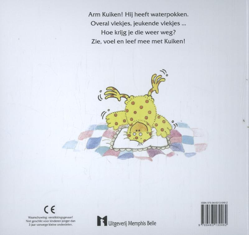 Een kuiken met waterpokken achterkant