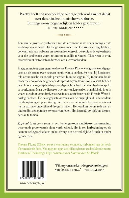 Kapitaal in de 21ste eeuw achterkant