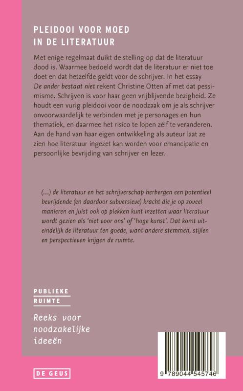 De ander bestaat niet achterkant