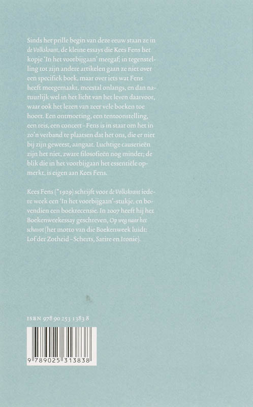 In Het Voorbijgaan achterkant