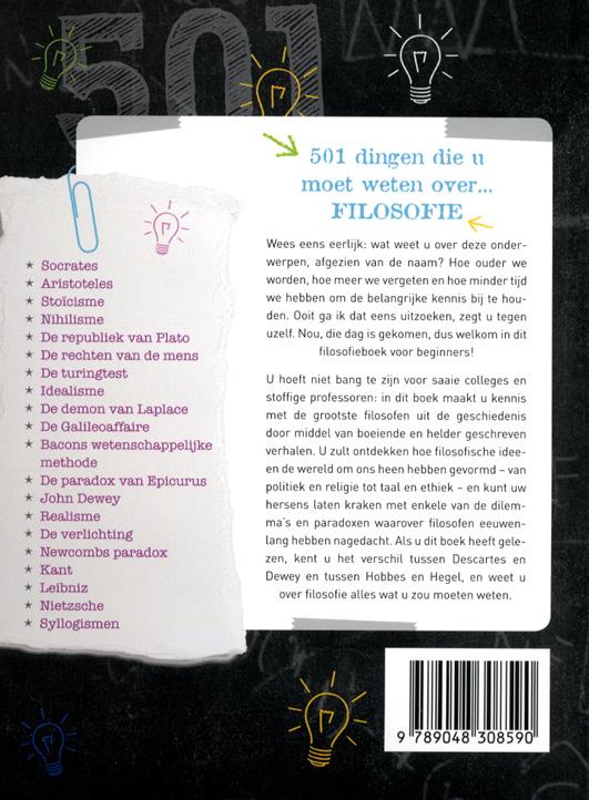 501 dingen die u moet weten over filosofie achterkant