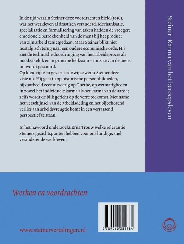 Karma van het beroepsleven achterkant