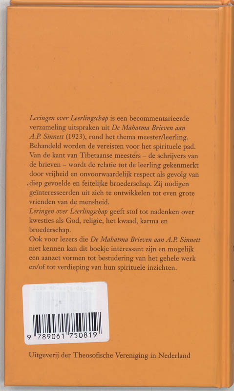 Leringen over leerlingschap achterkant