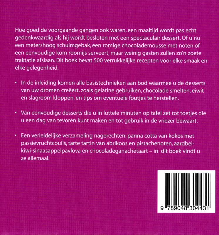 500 desserts achterkant