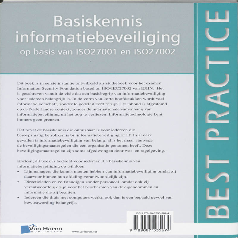 Basiskennis informatiebeveiliging / Best practice achterkant