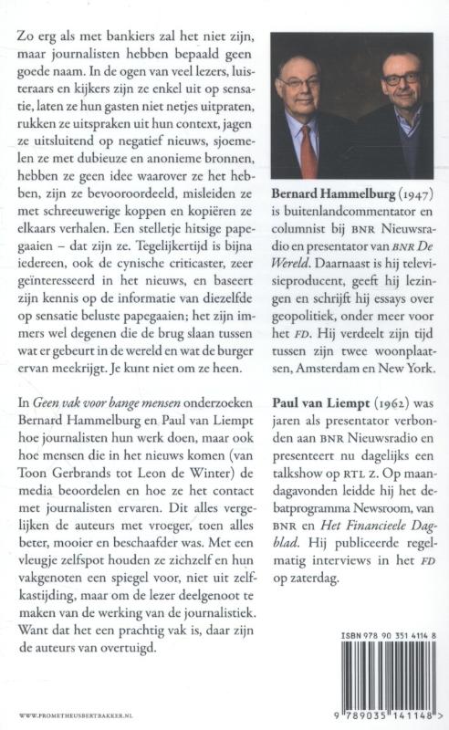 Geen vak voor bange mensen achterkant