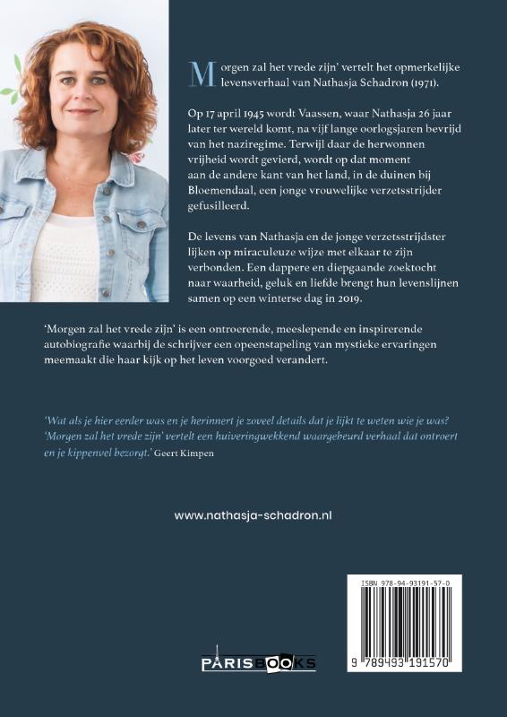 Morgen zal het vrede zijn achterkant