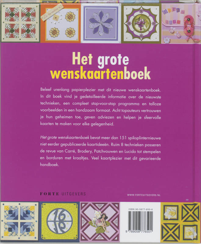 Grote wenskaartenboek, het achterkant