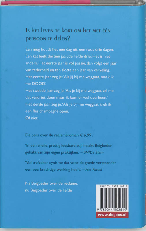 Liefde Duurt Drie Jaar achterkant