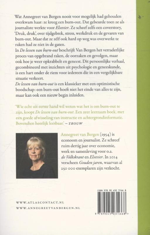 De lessen van Burn-out achterkant