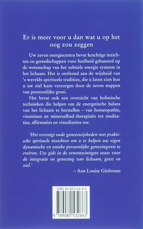 De zeven energie centra achterkant