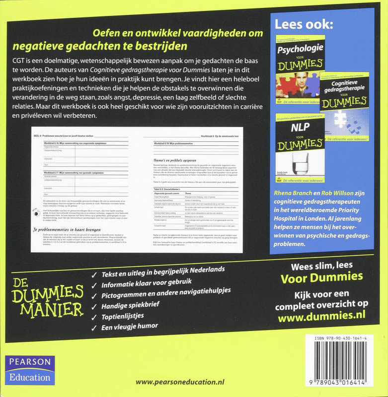 Cognitieve gedragstherapie werkboek voor Dummies / Voor Dummies achterkant