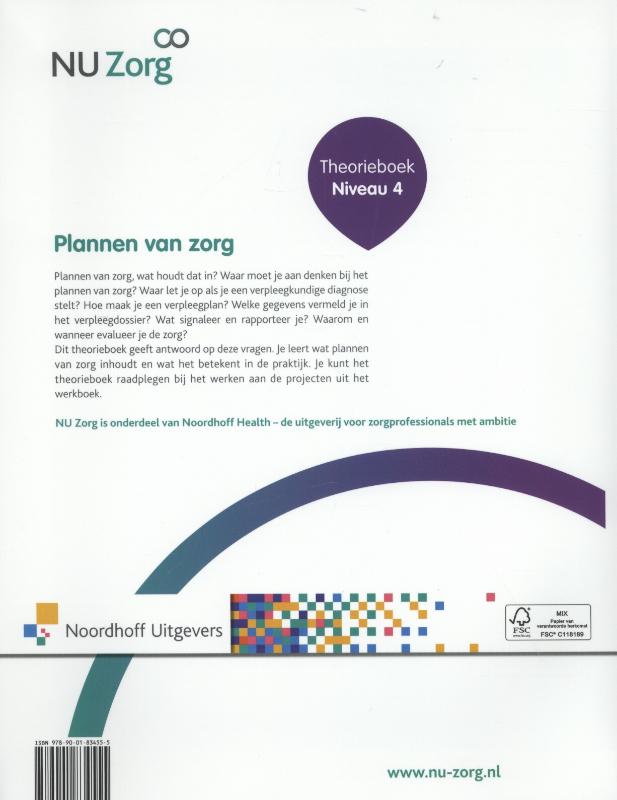 NU Zorg Plannen van zorg Niveau 4 Theorieboek achterkant