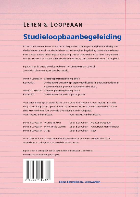 Leren & Loopbaan MBO niveau 3/4 2 Studieloopbaanbegeleiding achterkant