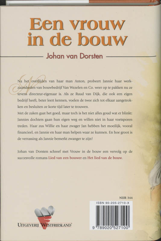 Een vrouw in de bouw achterkant