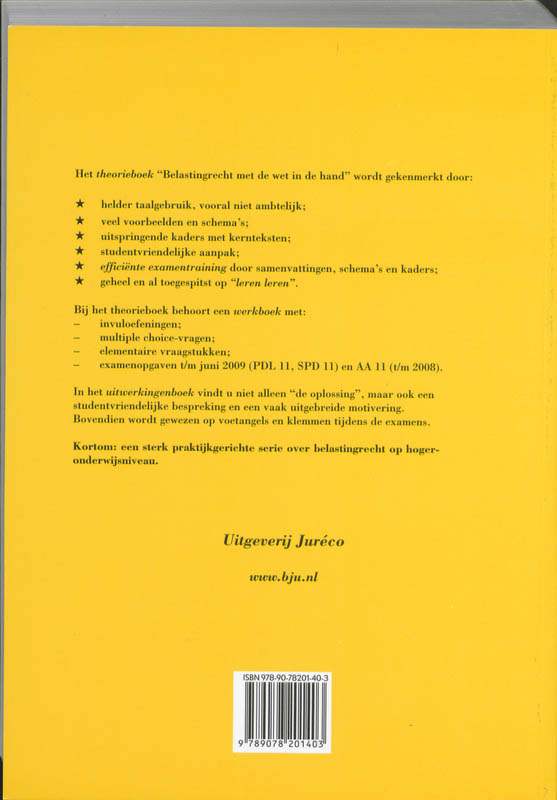 Belastingrecht met de wet in de hand 2009 theorieboek achterkant