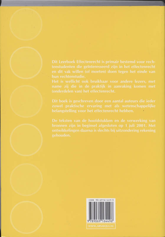 Leerboek Effectenrecht achterkant
