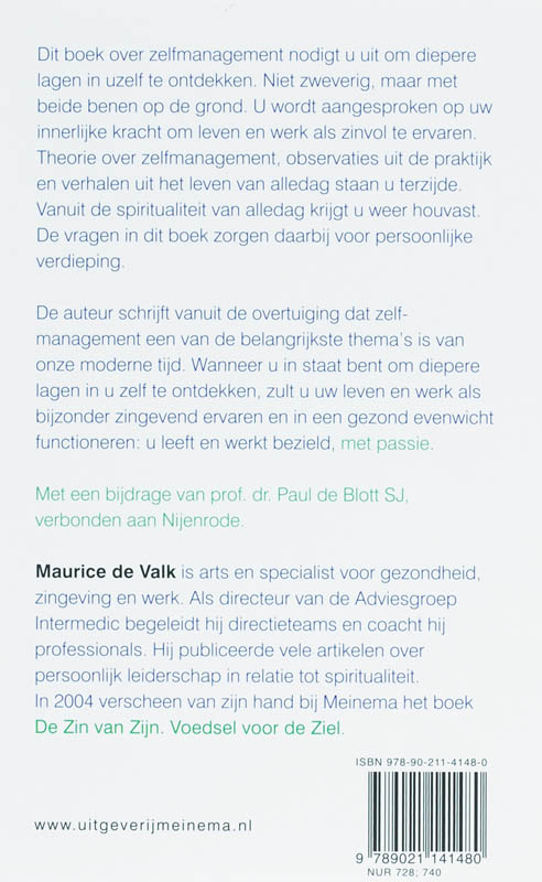Zelfmanagement Voor De Ziel achterkant