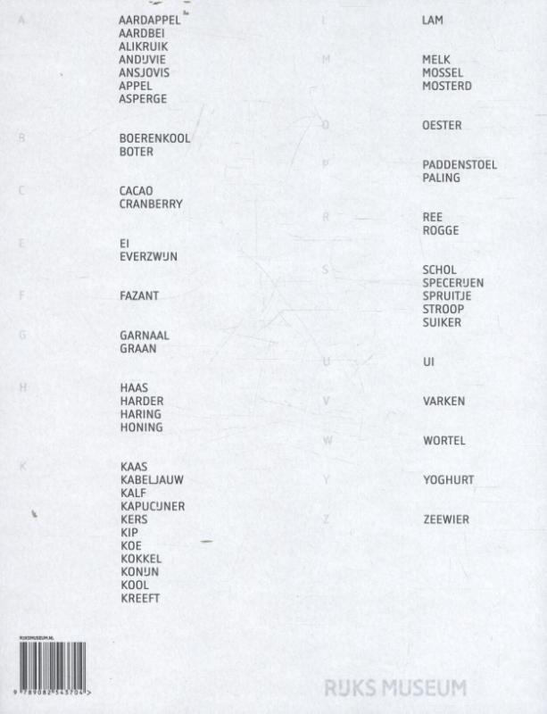Rijksmuseum kookboek achterkant