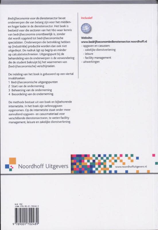 Bedrijfseconomie voor de dienstensector achterkant