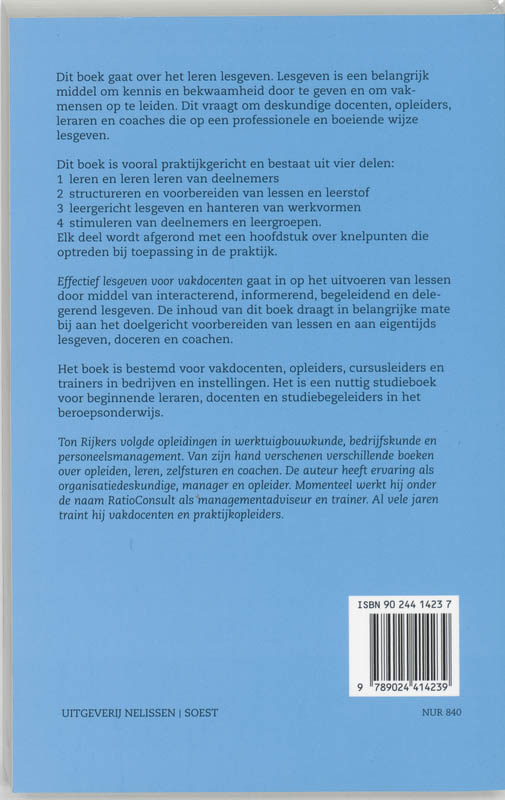 Effectief lesgeven voor vakdocenten / PM-reeks achterkant
