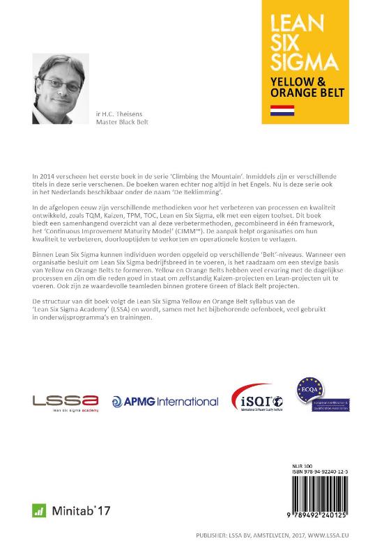 Lean six sigma yellow and orange belt / Reference book / Climbing the mountain achterkant