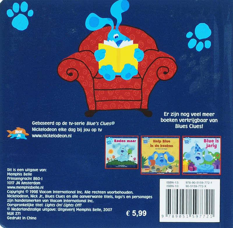 Blue's Clues / Licht aan! Licht uit! achterkant