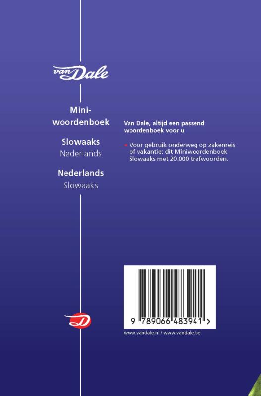 Van Dale Miniwoordenboek / Slowaaks / Van Dale Miniwoordenboek achterkant