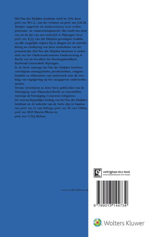 Belang zonder aandeel en aandeel zonder belang / Serie vanwege het Van der Heijden Instituut te Nijmegen / 144 achterkant
