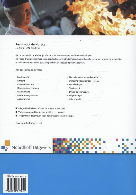 Recht voor de horeca Handboek achterkant
