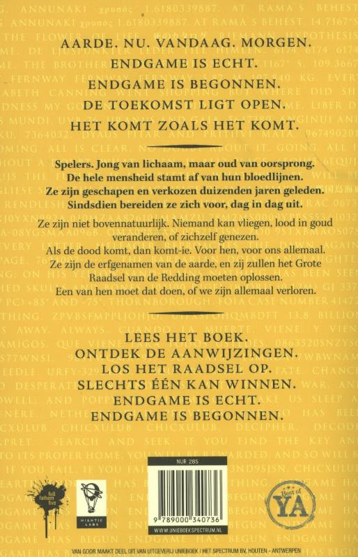 De opdracht / Endgame / 1 achterkant