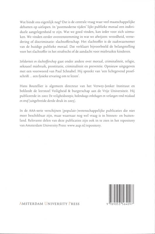 Solidariteit en slachtofferschap achterkant