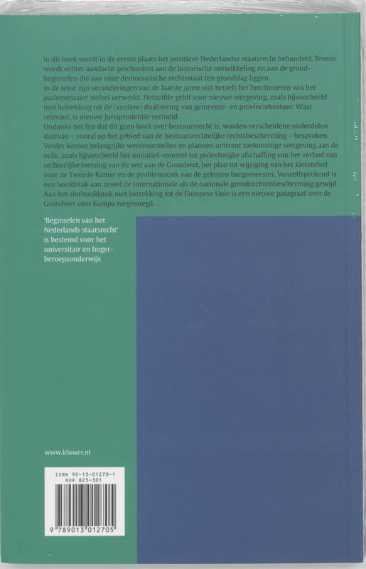 Beginselen Van Het Nederlands Staatsrecht achterkant