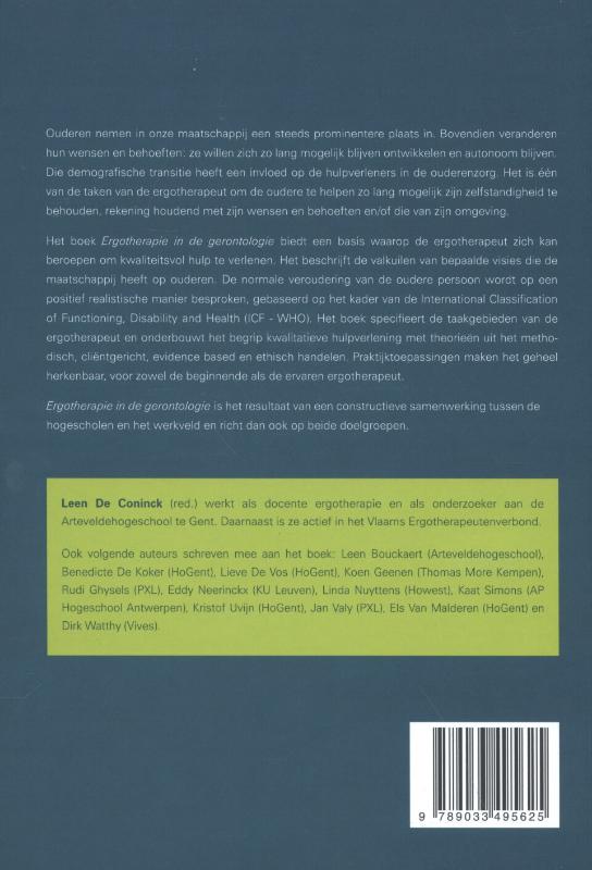 Ergotherapie in de gerontologie achterkant