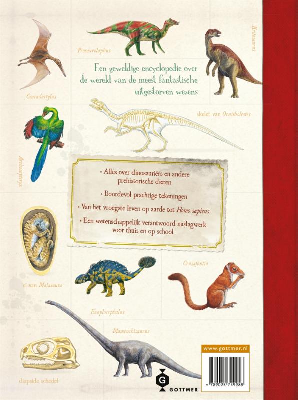 Over de dinosaurus en andere prehistorische dieren achterkant