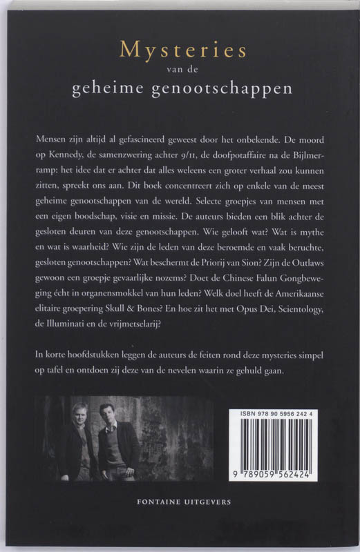 Mysteries van de geheime genootschappen achterkant