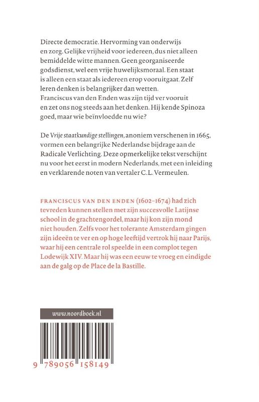 Vrije staatkundige stellingen achterkant