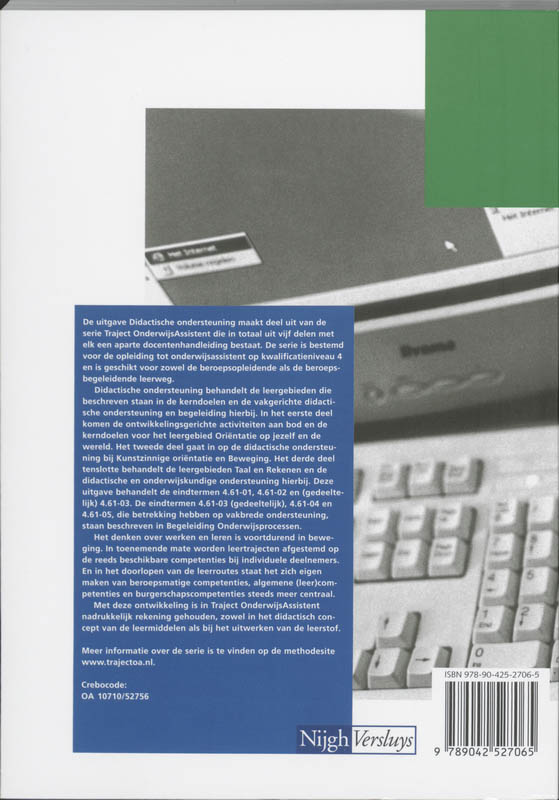 Didactische ondersteuning / 4.61 / Leerboek / Traject Onderwijsassistent achterkant