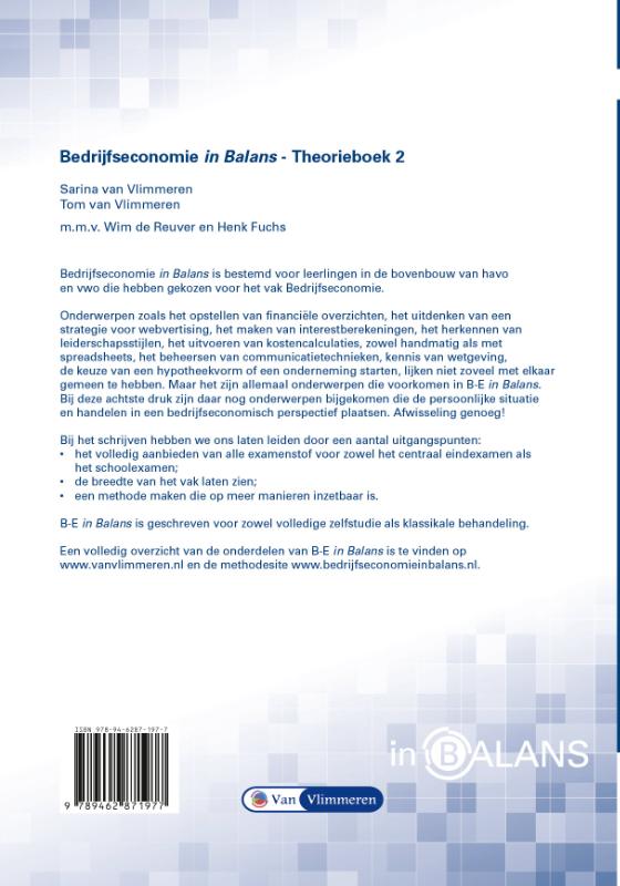 Bedrijfseconomie in Balans Havo Theorieboek 2 achterkant