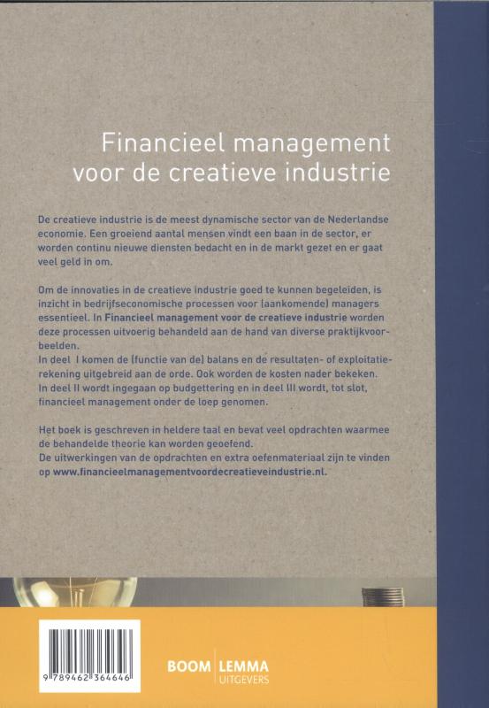 Financieel management voor de creatieve industrie achterkant