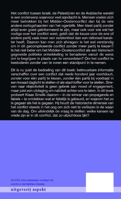 Kernpunten van het Israëlisch-Palestijns conflict / CIDI-INFORMATIEREEKS achterkant